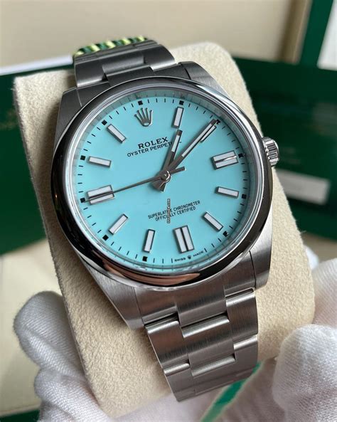 rolex oyster perpetual tiffany blue 41mm price|rolex oyster perpetual 41 price.